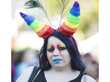 Ginger Mayell attends theTake back the streets for Pride Weekend in the heart of the Davie Street Village, Vancouver, July 29 2016.