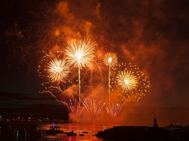 The fireworks display from team USA Disney at the Honda Celebration of Light at English Bay in Vancouver on July 30 2016.
