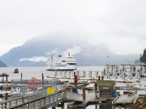 A ferry leaves the Horseshoe Bay ferry terminal.
