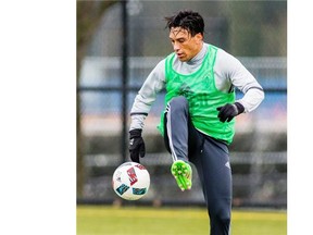 The Vancouver Whitecaps hope marquee midfielder Christian Bolaos, shown during a recent training session, will make an immediate impact for the club.