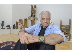 Iranian-Canadian sculpture Parviz Tanavoli in his West Vancouver home with some of his art.