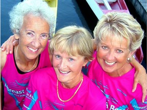 2003: Abreast In A Boat's Sally Haugen, Dr. Jean Buckley and Joanna Hutton raced in Poland to show that upper-body exercise should not cause lymphedema complications after breast-cancer treatment.