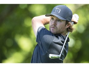 Adam Cornelson in action at the Bayview Place Island Savings Open presented by the Times Colonist at the Uplands Golf Club in Victoria, British Columbia Canada on June 5.