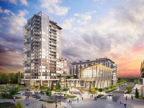 An artist's rendering of One Town Centre, which will be home to a number of retailers as part of the River District, Wesgroup's 128-acre master-planned community in South Vancouver.