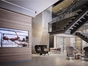 Artist's rendering of the lobby of Equinox, an upscale fitness centre and spa slated to open at 1111 West Georgia Street by the end of 2016.