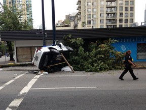 Vancouver Police investigate a fatal crash at Seymour and Davie Streets.