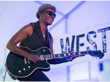 Cecile Doo-Kingue performs on the Westwood Stage at  the Burnaby Blues + Roots Festival.