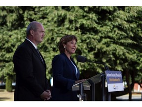 B.C. Finance Minister Mike de Jong and Premier Christy Clark announce the additional transfer tax of 15 per cent on foreigners purchasing homes in Metro Vancouver.