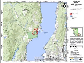 The Bear Creek wildfire broke out late Sunday evening, near Bear Creek Provincial Park.