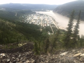 View of Dawson City from the Moonlight Slide.