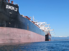 A new study shows British Columbia will require thousands of skilled workers over the next decade, just to maintain the needs of the Asia-Pacific Gateway and Corridor Initiative. The 292-metre-long cargo ship Simon LD loading containers at Deltaport off Roberts Bank.