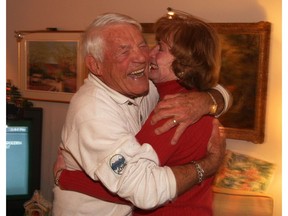 Howie and Leah Meeker dance in the living room of their waterfront Parksville home in 2003. CHUCK RUSSELL/VANCOUVER SUN
