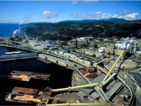Handout photo of Catalyst Paper's pulp mill in Powell River.