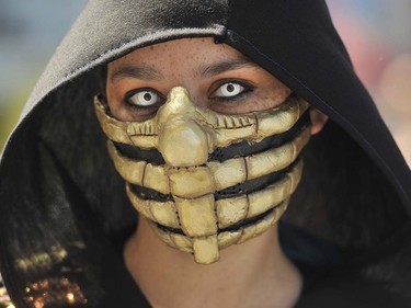 Kristen Sargent is dressed as Scorpion from Mortal Combat for the Anime Revolution at Vancouver Convention Centre in Vancouver, BC. August 5, 2016. Anime Revolution is the largest three-day Anime convention located in Vancouver, Canada.