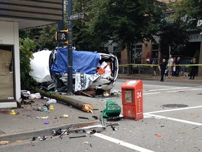 Vancouver police are investigating a fatal crash at Seymour and Davie streets Monday afternoon.