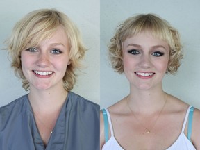 Sophie Teed is heading back to school and wanted to change up her style. Image on the left is Sophie before her makeover. Image on the right is Sophie after her makeover.