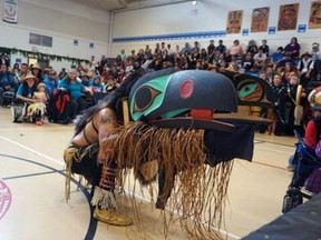 The elaborate ceremony on Aug. 13, 2016, witnessed by more than 500 people, whereby a Haida clan stripped two of its hereditary chiefs of their titles for secretly supporting the proposed Enbridge's Northern Gateway pipeline.