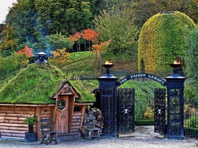 Entrance to the Poison Garden at Alnwick Garden in Northumberland, northeast England.