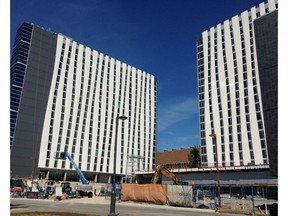 Orchard Commons residence, which will house 1,047 students, is nearing completion.