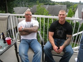 Jamie Bacon (left) and Kevin LeClair in an undated photo. LeClair was killed in a Langley parking lot in February 2009.