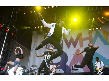 Jason Derulo performs with dancers on the Wham Bam stage at the at 2016 Fair at the PNE Vancouver, August 20 2016.