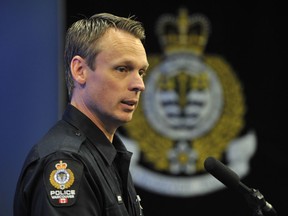 VPD Const. Brian Montague briefs the media on the homicide investigation Friday morning.