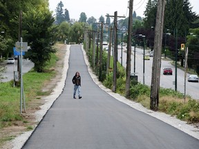 The newly paved section of the Arbutus corridor.