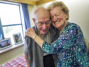 Domenic and Raffaella Lucchesi visit each other with at Little Mountain Place in Vancouver. The elderly couple has been married 65 years and is living apart.