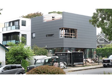 A house under construction on Alma and Point Grey Road has been drawing some criticism from architecture buffs.