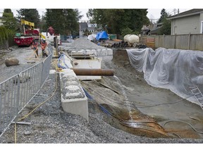 Nearly two million litters of fresh water spill each day from an accidental breach of a water aquifer at a house that was under construction on Beechwood Street in Vancouver.