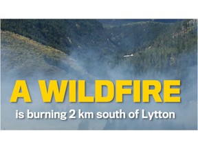 A wildfire has broken out 2 km south of Lytton, B.C.