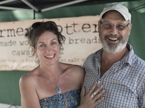Yvonne Kosugi (left) and Morris Holmes (right), the co-owners of Farmersdotter Organics.