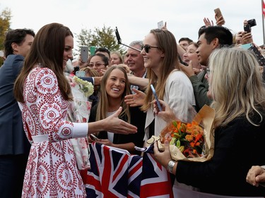 Catherine, Duchess of Cambridge and Prime Minister Justin Trudeau meet members of the public as they visit the Canadian Coast Guard and Vancouver First Responders Event at Kitsilano Coastguard Station on September 25, 2016 in Vancouver, Canada. Prince William, Duke of Cambridge, Catherine, Duchess of Cambridge, Prince George and Princess Charlotte are visiting Canada as part of an eight day visit to the country taking in areas such as Bella Bella, Whitehorse and Kelowna