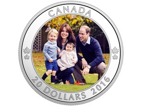 The presence of little Prince George and Princess Charlotte has generated extraordinary public interest on the Royal tour of British Columbia and the Yukon, but the two have remained mostly hidden from view. Now the children have appeared, and are featured with their parents on a commemorative coin released today by the Canadian mint.