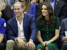 Catherine, Duchess of Cambridge and Prince William, Duke of Cambridge watch a game of volleyball as they visit Kelowna University during the Royal Tour of Canada on September 27, 2016 in Kelowna, Canada.