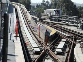 Construction underway on the new Evergreen Line platform at Lougheed Station, in Burnaby, BC., July 28, 2016.