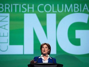 Former B.C. premier Christy Clark addressing the LNG in BC Conference in Vancouver in 2015.