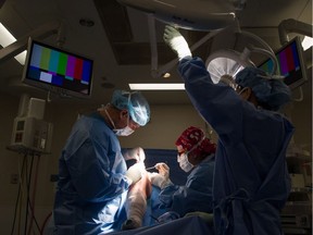 An operation underway at a private surgical centre in Vancouver.