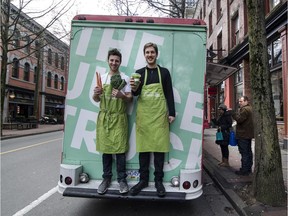 FEBRUARY20 2014. Juice Truck founders Ryan Slater (left) and Zach Berman.