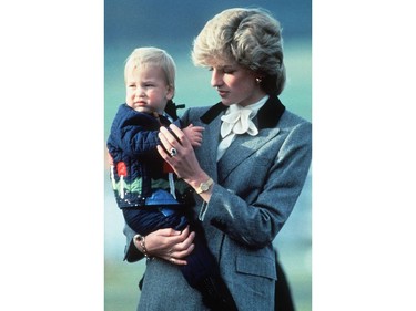 Diana, Princess of Wales, with Prince William in Scotland in 1983.