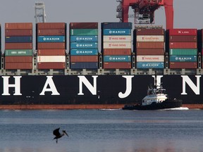 Two Hanjin Shipping vessels have been detained off the B.C. coast by creditors seeking payment of $3.6 million in unpaid bills.