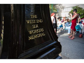 A memorial dedicated to sex workers of the West End community in Vancouver on Sept. 16, 2016.