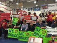 Graham Bruce supporters carried placards to show their support for the elementary school, one of 11 schools still considered for closure by the Vancouver School Board.