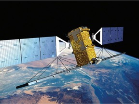 Rendering of MDA's RADARSAT 2 satellite.