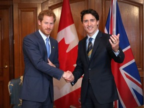 Prime Minister Justin Trudeau met Prince Harry in Toronto in May; this weekend he'll be meeting his brother William, the Duke of Cambridge.