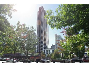 Residents of the 66 rental apartments at Brockton House at 1640-1650 Alberni St. have been informed the 47-year-old, 14-storey apartment building owned by Hollyburn Properties will eventually be emptied for redevelopment. A 385-foot-tall, 42-storey rental apartment tower will take its place. Evan Duggan story [PNG Merlin Archive]