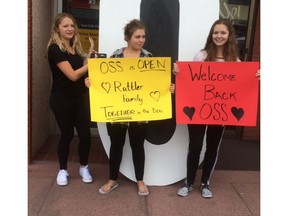 Sept. 5, 2016 - Lianne Shiels, Louisa Wallner, Hannah Shiels (left to right) are all very excited to be going back to Osoyoos Secondary school. Local school trustees voted earlier this year to close the school but the provincial government provided the funding needed to keep it open. Submitted.  [PNG Merlin Archive]