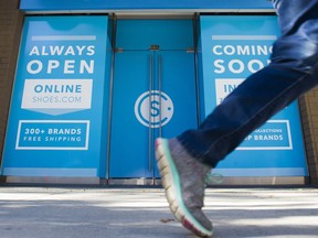 The storefront at 779 Burrard St. which Shoes.com was supposed to open this month. Instead, there’s now no firm date for the opening, says company president Bradley Wilson.