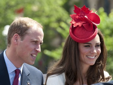 OTTAWA, ON - JULY 1:  Prince William, Duke of Cambridge and Catherine, Duchess of Cambridge attend Canada Day Celebrations at Parliament Hill on day 2 of the Royal Couple's North American Tour on July 1, 2011 in Ottawa, Canada. The newly married Royal Couple are on the second day of their first joint overseas tour. Ottawa is the start of a 12 day visit to North America which will take in some of the more remote areas of the country such as Prince Edward Island, Yellowknife and Calgary. The Royal couple will be joining millions of Canadians in taking part in today's Canada Day celebrations which mark Canada's 144th Birthday.