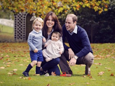 A family photo released last December of the Duke and Duchess of Cambridge with their children George, left, and Charlotte.